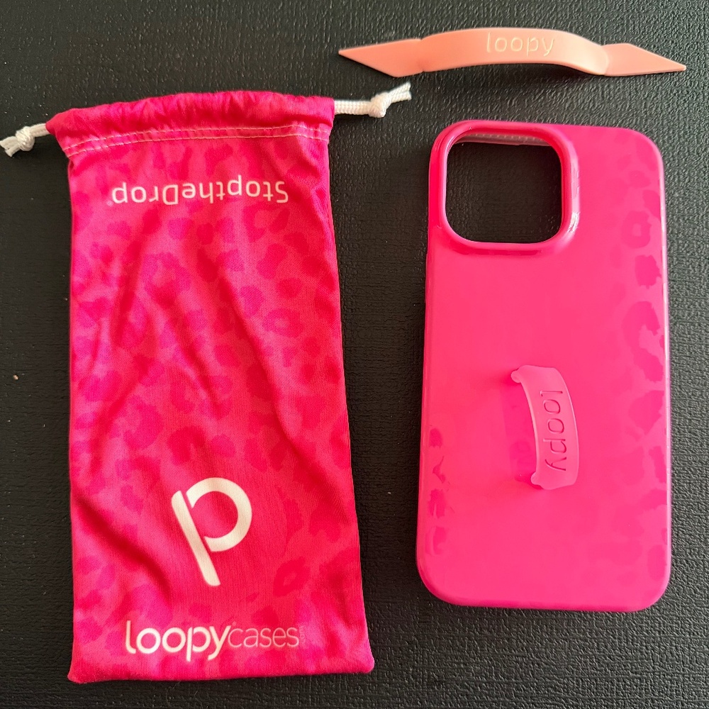 iPhone 14 Pro Max Loopy Case Leopard Pink